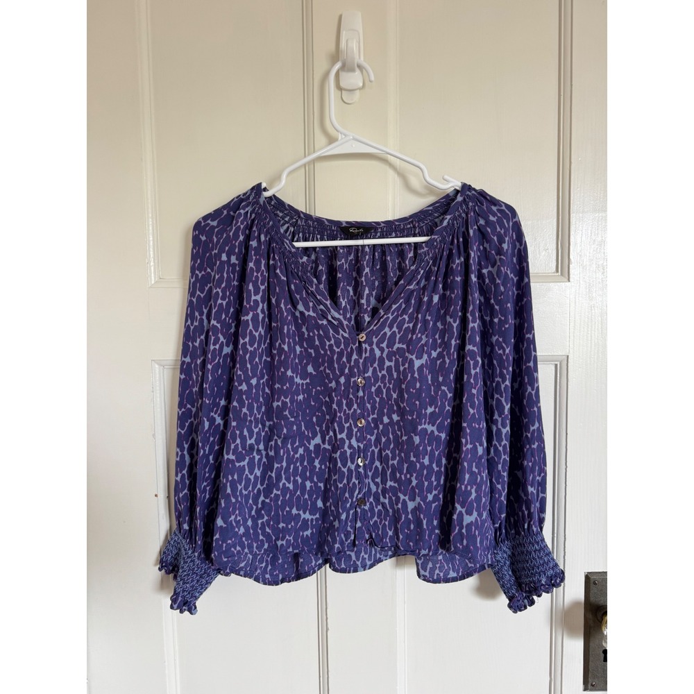 Rails Myriah purple static leopard blouse size medium